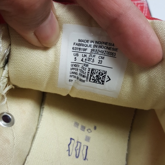 Red Converse All Stars Low Top Chucks - Picture 4 of 6